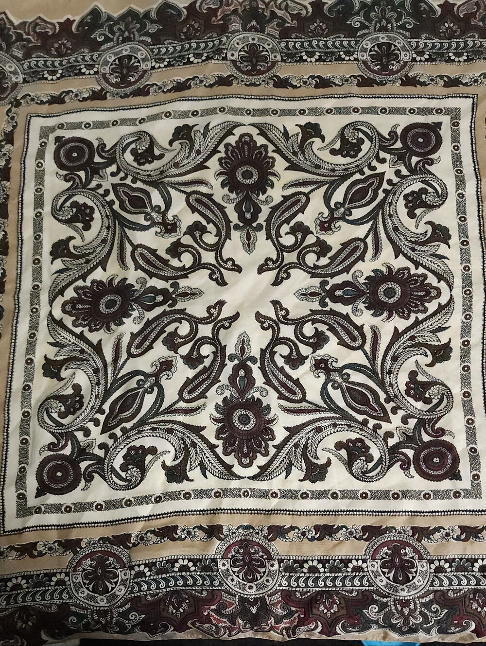 Vintage Liberty of London Silk Scarf Made in England Earth Tone Paisley 23"